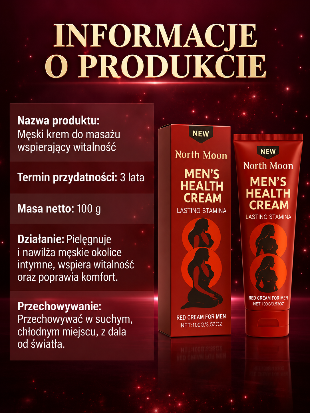 North Moon Men’s Health Cream – Krem do Masażu dla Mężczyzn 100 g