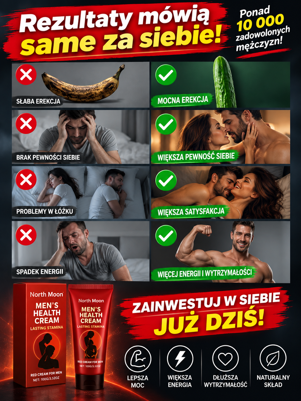 North Moon Men’s Health Cream – Krem do Masażu dla Mężczyzn 100 g