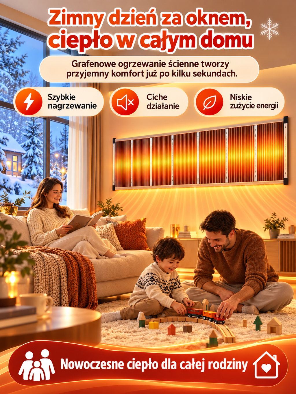 Grafenowa Mata Grzewcza na Ścianę – Ciche i Energooszczędne Ogrzewanie Domu