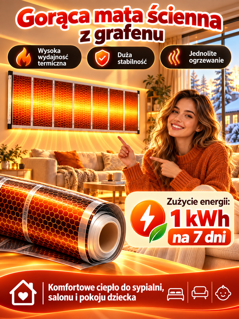 Grafenowa Mata Grzewcza na Ścianę – Ciche i Energooszczędne Ogrzewanie Domu