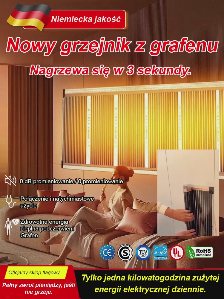 Grafenowa Mata Grzewcza na Ścianę – Ciche i Energooszczędne Ogrzewanie Domu
